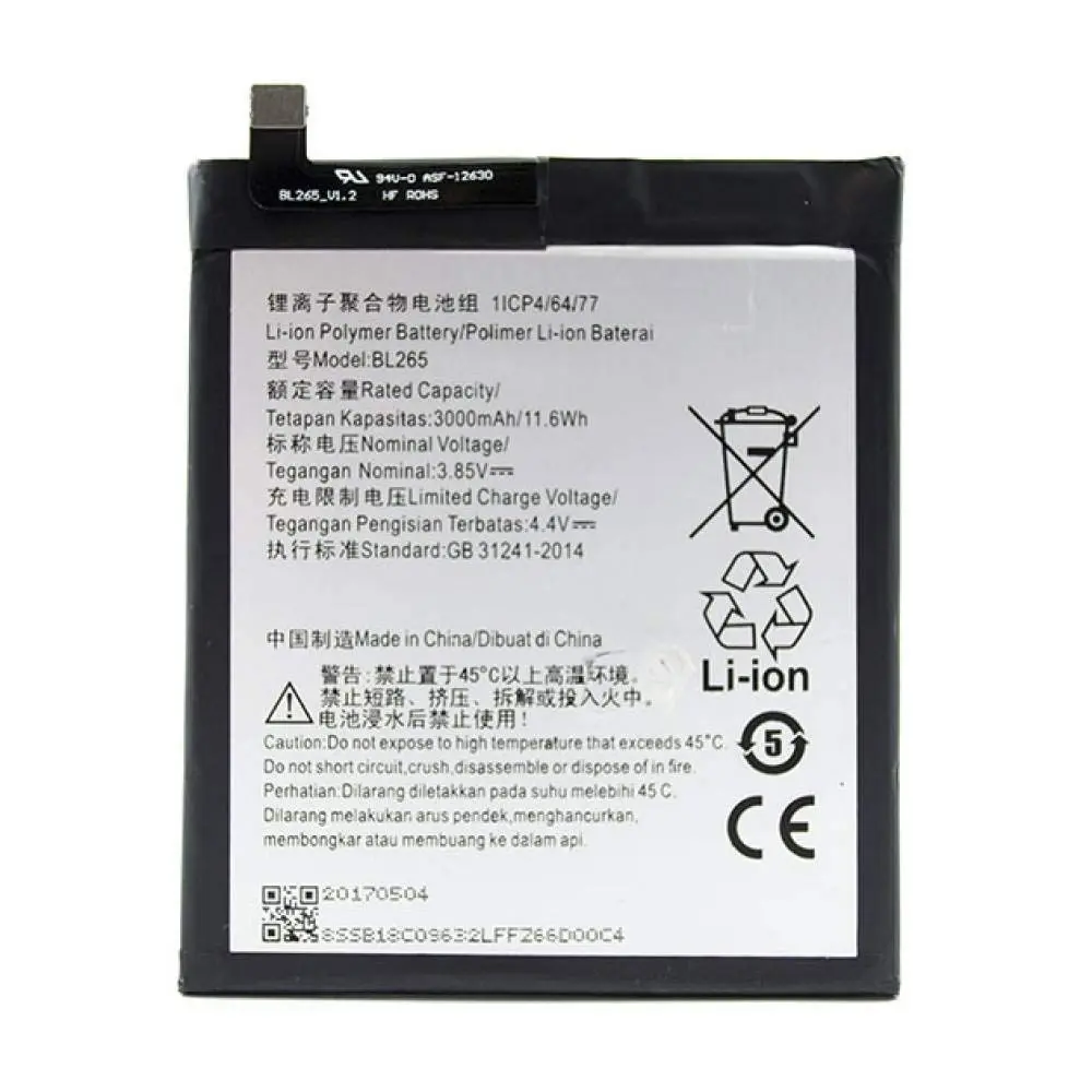 باتری موبایل مدل BL-265 ظرفیت 3000میلی آمپر ساعت مناسب برای گوشی موبایل موتورولا Moto M