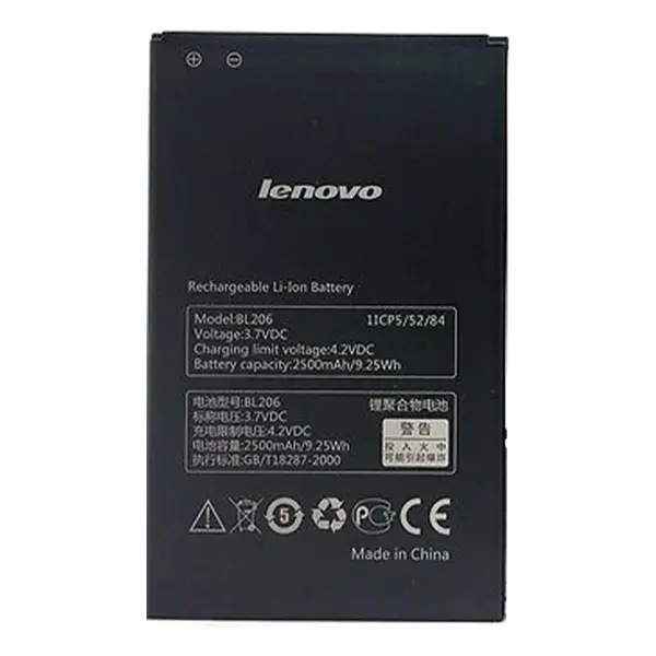 باتری موبایل مدل BL206 ظرفیت 2500 میلی آمپر ساعت مناسب برای گوشی موبایل لنوو A600